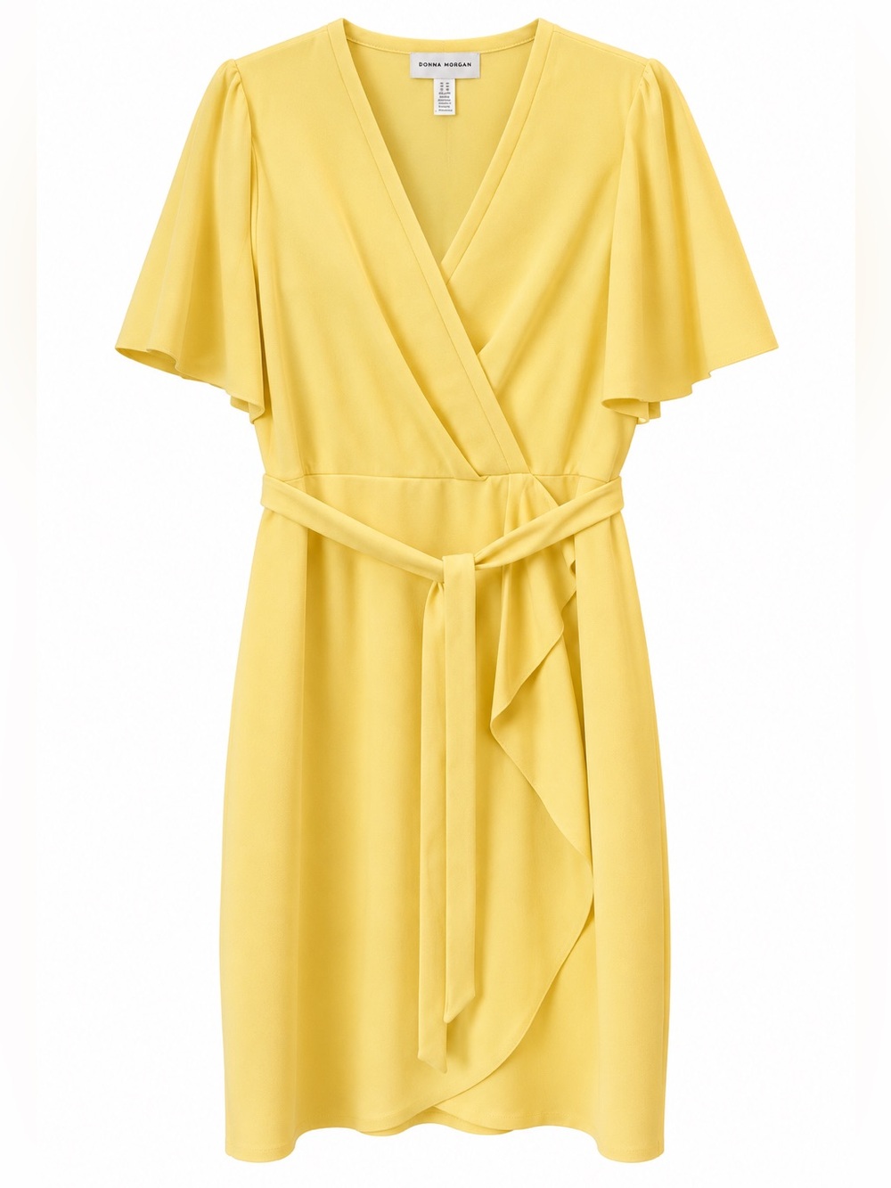 Donna Morgan Yellow Wrap Dress